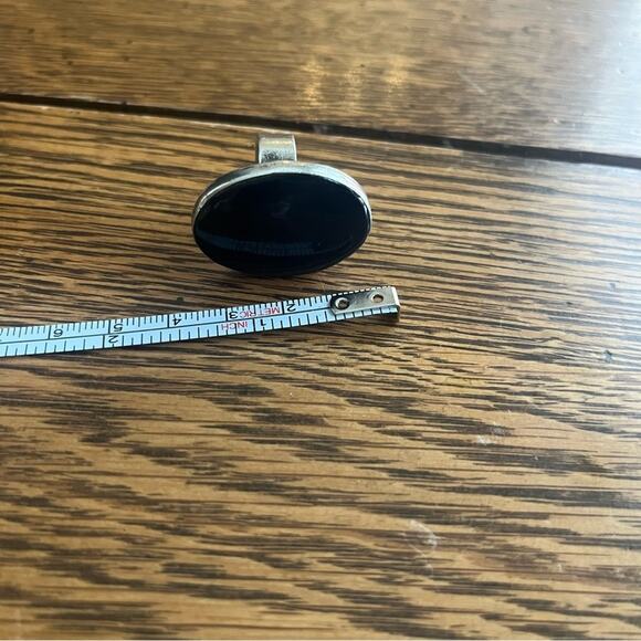 Vintage Large Oval DARK Blue Chunky Cabochon 925 Sterling Silver MEXICO Ring - Picture 13 of 16